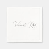 Modern Elegant Black & White Wedding Servet (Voorkant)