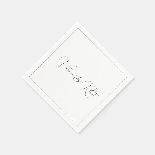 Modern Elegant Black & White Wedding Servet (Hoek)