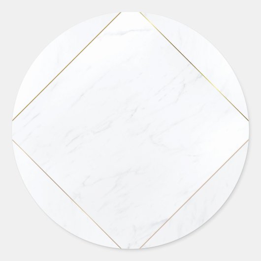 Modern Elegant Blank Sjabloon Marmeren Goud Lijst Ronde Sticker (Voorkant)