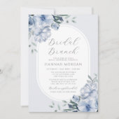 Modern Elegant Blauw Bloemen Brunch Vrijgezellenfe Kaart (Voorkant)