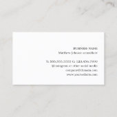 Modern Elegant Blauw FauxMetal Wit Grijs Geometris Visitekaartje (Achterkant)