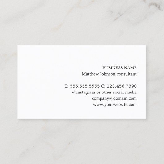 Modern Elegant Blauw FauxMetal Wit Grijs Geometris Visitekaartje (Achterkant)