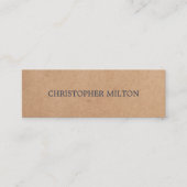 Modern Elegant Blauw Gedrukt Kraftpapier Adviseur Mini Visitekaartje (Voorkant)