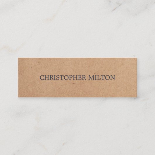 Modern Elegant Blauw Gedrukt Kraftpapier Adviseur Mini Visitekaartje (Voorkant)