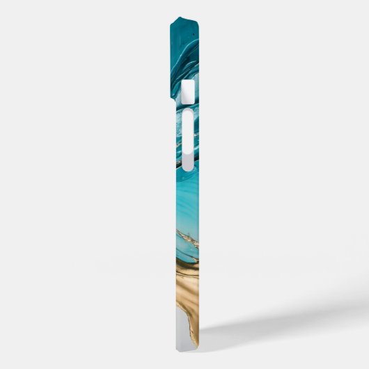 Modern Elegant Blauw Goud Marmeren iPhone case (Achterkant / Links)