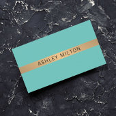 Modern Elegant Blauw Goud Streep Consultant Visitekaartje