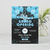 Modern Elegant Blauw Grand Business Opening Custom Kaart (Staand voorkant)