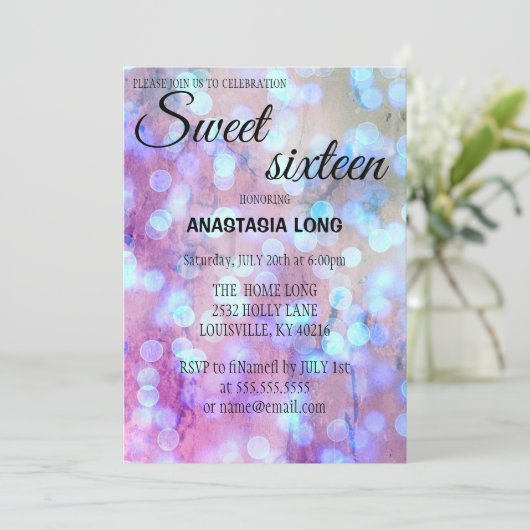 Modern, elegant blauw Paars sparen de datum Save The Date (Staand voorkant)