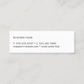 Modern elegant blauw Textuur Consultant Networking Mini Visitekaartje (Achterkant)