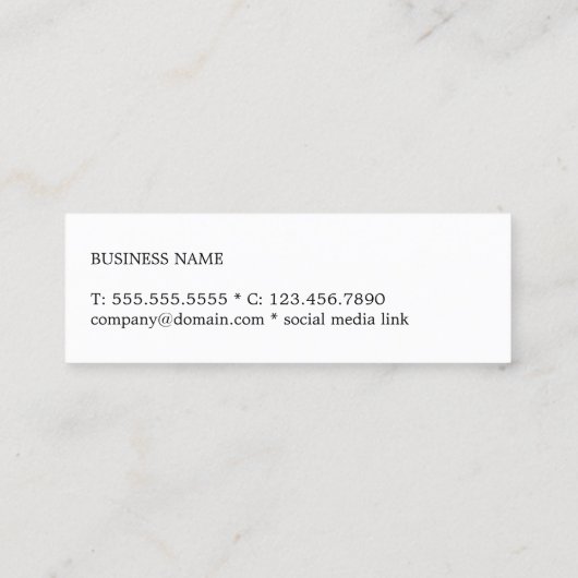 Modern elegant blauw Textuur Consultant Networking Mini Visitekaartje (Achterkant)