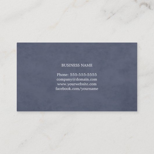 Modern Elegant Blauw Wit Consultant Visitekaartje (Achterkant)