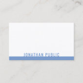 Modern Elegant Blauw Wit Sjabloon Professioneel Visitekaartje (Voorkant)
