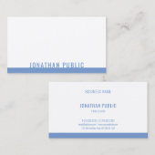 Modern Elegant Blauw Wit Sjabloon Professioneel Visitekaartje (Voorkant / Achterkant)