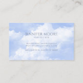 Modern Elegant Blauw Wit Sparkle Clouds Custom Visitekaartje (Achterkant)
