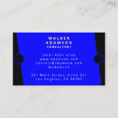 Modern Elegant Blauw & Zwart Visitekaartje (Achterkant)