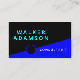 Modern Elegant Blauw & Zwart Visitekaartje