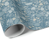 Modern Elegant Blauwgroen Blauw Terrazzo Effect Te Cadeaupapier (Rol Hoek)