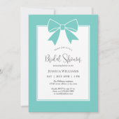 Modern Elegant Blauwgroen Blue Bow Ribbon Vrijgeze Kaart (Voorkant)