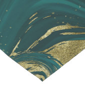 Modern Elegant Blauwgroen Green & Gold Marble Swir Korte Tafelloper (Hoek)