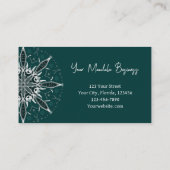 Modern Elegant Blauwgroen Green White Bohemian Man Visitekaartje (Achterkant)