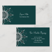 Modern Elegant Blauwgroen Green White Bohemian Man Visitekaartje (Voorkant / Achterkant)