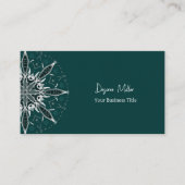 Modern Elegant Blauwgroen Green White Bohemian Man Visitekaartje (Voorkant)