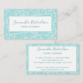 Modern Elegant Blauwgroen Groen Wit Visitekaartje (Voorkant / Achterkant)