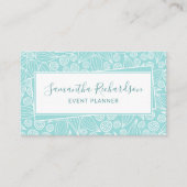 Modern Elegant Blauwgroen Groen Wit Visitekaartje (Voorkant)