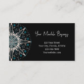 Modern Elegant Blauwgroen Groen Zwart Bohemian Man Visitekaartje (Achterkant)