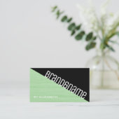 Modern Elegant Blauwgroen Mint Green en Black 2 Co Visitekaartje (Staand voorkant)