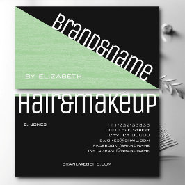 Modern Elegant Blauwgroen Mint Green en Black 2 Co Visitekaartje