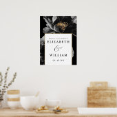 Modern Elegant Bloem Bruiloft Welkom Bord Poster (Keuken)