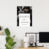 Modern Elegant Bloem Bruiloft Welkom Bord Poster (Thuiskantoor)