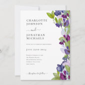 Modern Elegant Bloemen Blauw Kaart (Voorkant)