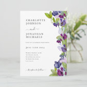 Modern Elegant Bloemen Blauw Kaart (Staand voorkant)