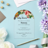 Modern Elegant Bloemen Boeket Baby shower Acryl Uitnodigingen (Insitu (Huwelijk))