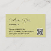 Modern Elegant Bloemen Bourgogne QR Code Goud Visitekaartje (Achterkant)