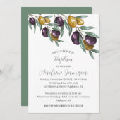 Modern Elegant Bloemen Christelijk Kruis | Doop Kaart (Voorkant / Achterkant)