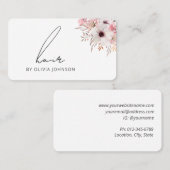 Modern Elegant Bloemen Hair Stylist Visitekaartje (Voorkant / Achterkant)