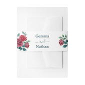 Modern Elegant Bloemen Waterverf Blauwgroen Blauw Uitnodigingen Wikkel (Voorkant Voorbeeld)