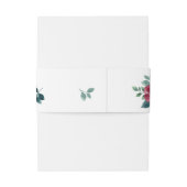 Modern Elegant Bloemen Waterverf Blauwgroen Blauw Uitnodigingen Wikkel (Achterkant Voorbeeld)