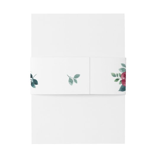 Modern Elegant Bloemen Waterverf Blauwgroen Blauw Uitnodigingen Wikkel (Achterkant Voorbeeld)