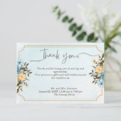 Modern Elegant Bloemen Waterverf Groen Bruiloft Bedankkaart (Staand voorkant)