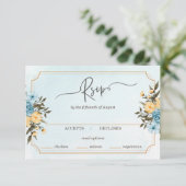 Modern Elegant Bloemen Waterverf Groen Bruiloft RSVP Kaartje (Staand voorkant)