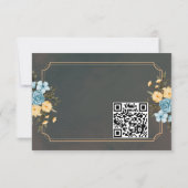 Modern Elegant Bloemen Waterverf Groen Bruiloft RSVP Kaartje (Achterkant)