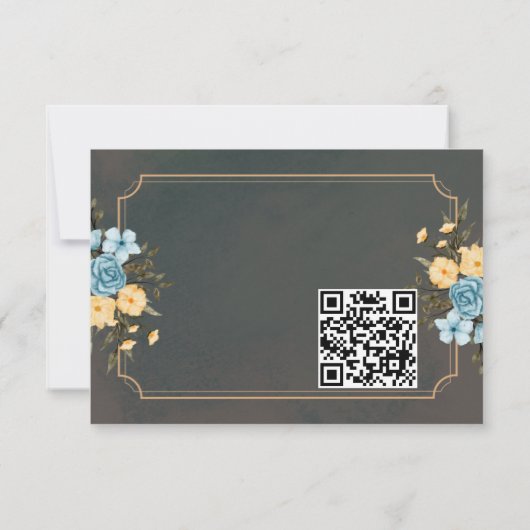 Modern Elegant Bloemen Waterverf Groen Bruiloft RSVP Kaartje (Achterkant)