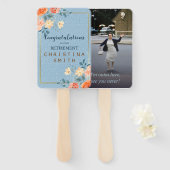 Modern Elegant Bloemen Waterverf Pensioen Partij Handwaaier (Voorkant en achterkant)