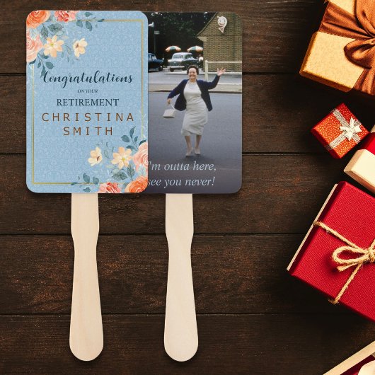 Modern Elegant Bloemen Waterverf Pensioen Partij Handwaaier