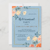 Modern Elegant Bloemen Waterverf Pensioen Partij Kaart (Voorkant)