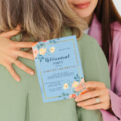 Modern Elegant Bloemen Waterverf Pensioen Partij Kaart